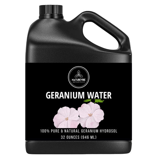 Naturevibe Botanicals Geranium Water 32 Ounces | 100% Pure and Natural | Great for Skin Care and Hair Care
