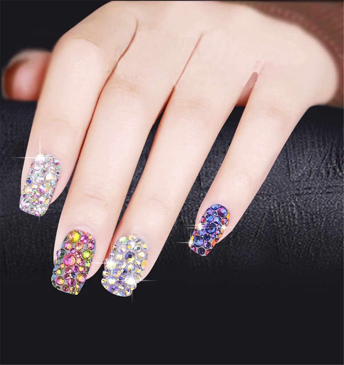 3000 Pieces SS12 3mm Flatback Rhinestones AB Clear Round Gems Crystals for Nail Art DIY Crafts Clothes Shoes Bags （Transparent Light Purple AB）