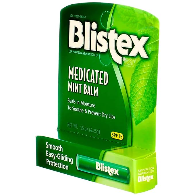 Blistex Medicated Mint Balm SPF 15 0.15 oz (Pack of 12)