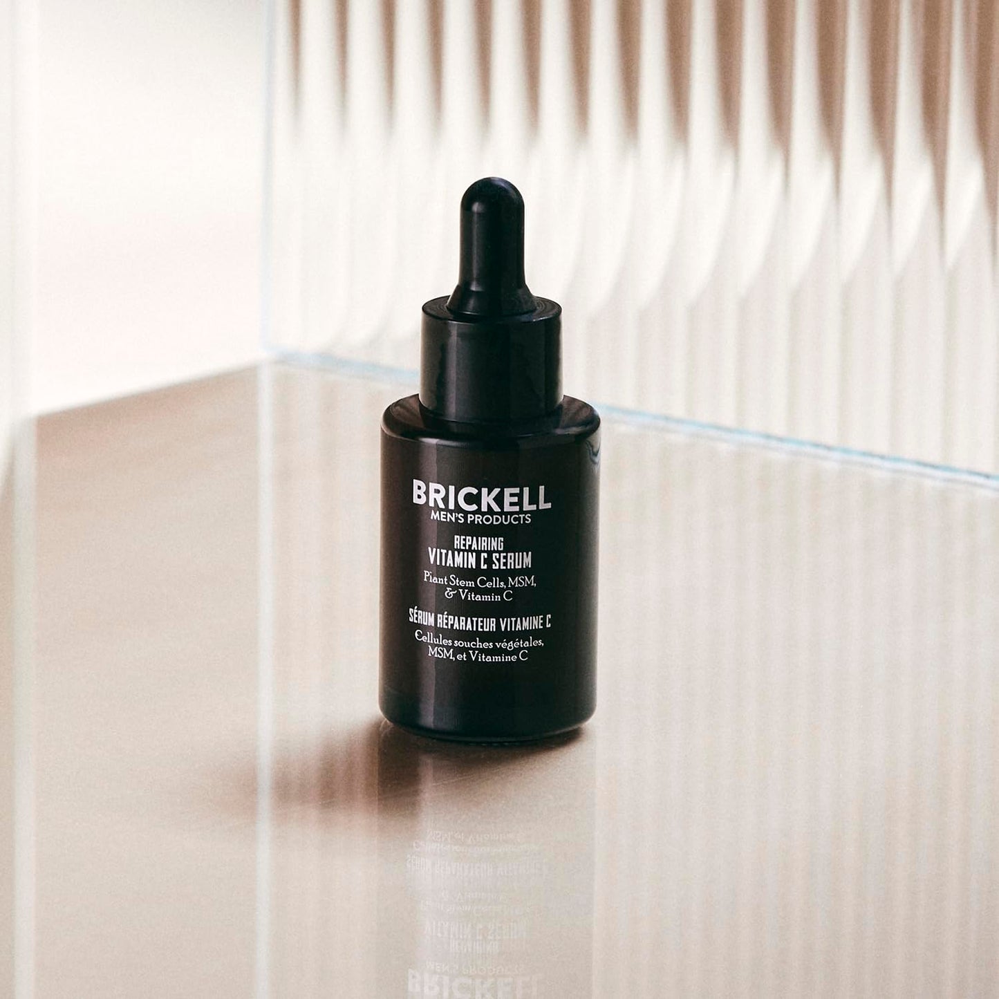 Brickell Men's Anti Aging Vitamin C Serum For Face, Repairing Night Facial Serum for Men, Natural and Organic Hyaluronic Acid Serum For Face to Diminish Wrinkles and Reduce Redness, 1 Ounce, Scented