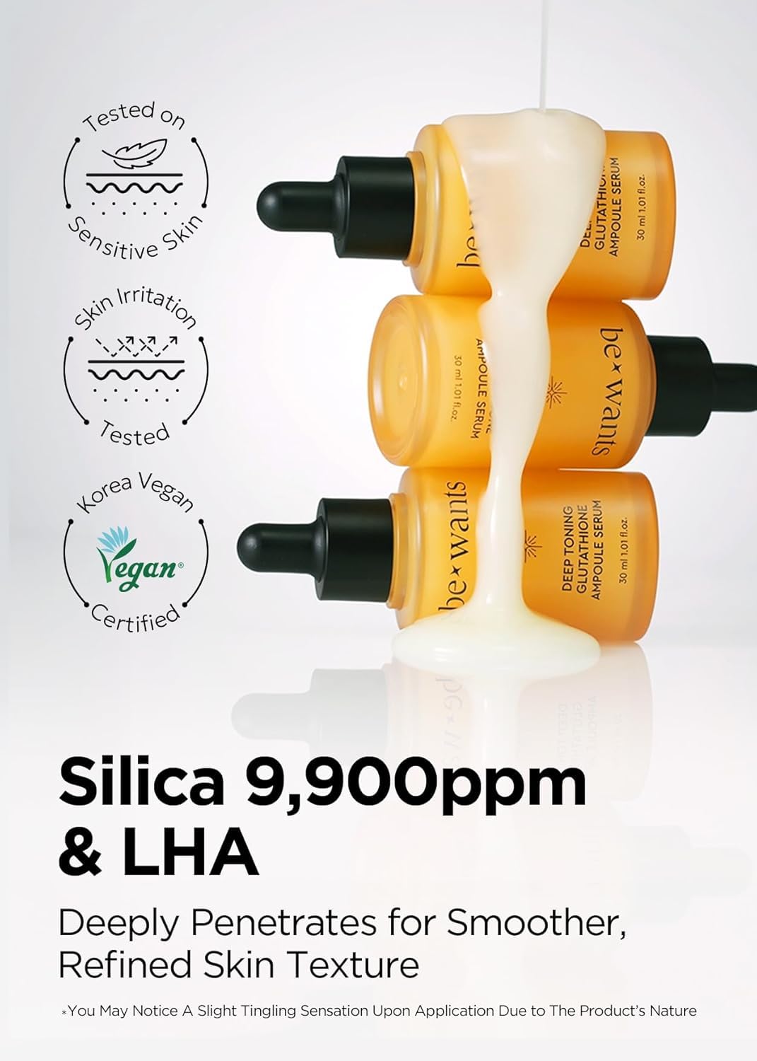 Bewants Deep Toning Glutathione Ampoule Serum | Korean Skincare with Vitamin C & Calendula Extract Oil, 1.01 fl.oz + 0.33 fl.oz (2 Pack)