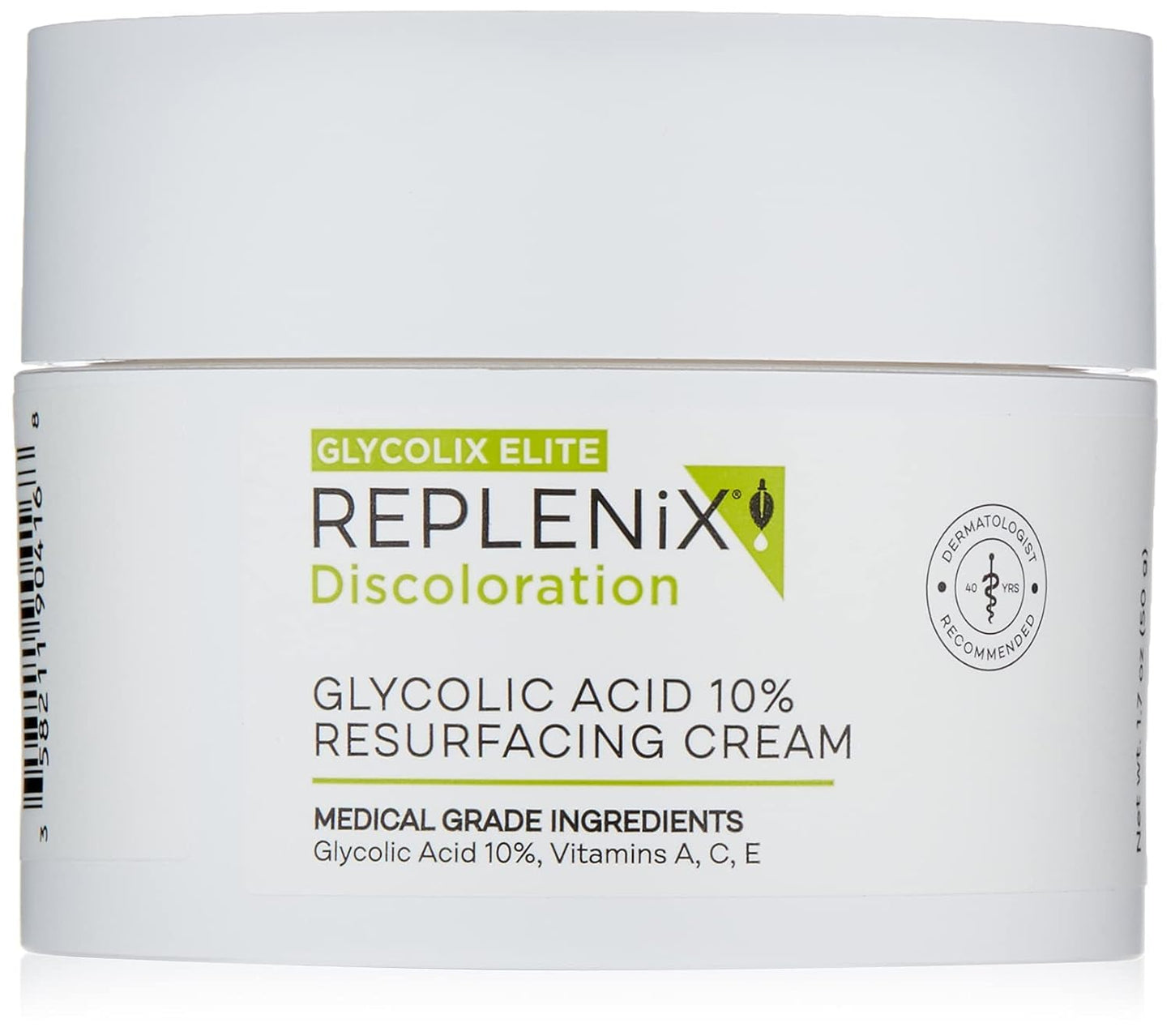 Replenix Glycolic Acid 10% Resurfacing Cream, Hydrating & Lightweight Medical-Grade Exfoliating Face Moisturizer for Skin Discoloration (1.7 oz)