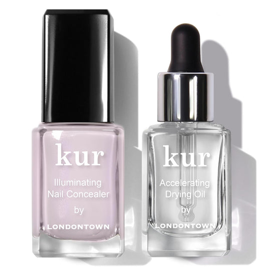 LONDONTOWN Perfect In A Pinch - Pink Nail Concealer and Accelerating Drying Oil Nail Polish Manicure Set, .40fl oz