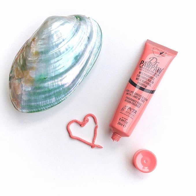 Tinted Peach Pink, Multi-Purpose Natural No Fragrance Balm for Hydrating Lips, Skin, Hair, Cuticles, Nails & Beauty Finishing (25 ml)