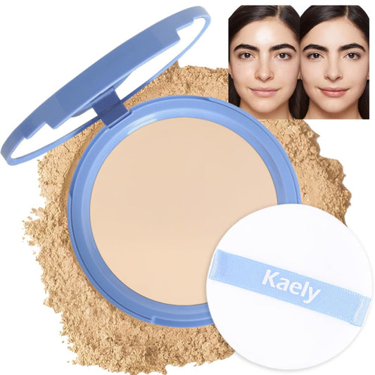 evpct Oil Control Pressed Face Powder Compact for Women, Translucent Setting Powder Makeup Foundation for Women, Waterproof Long Lasting Lightweight, polvo compacto de maquillaje, 01 Classic Ivory