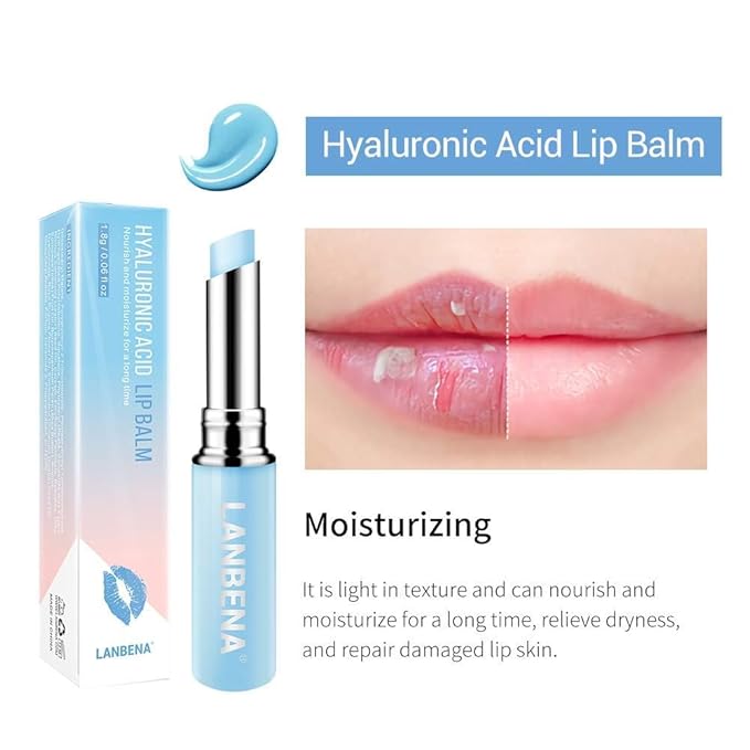 LANBENA Hyaluronic Acid Lip Balm Moisturizing Lips Long-Lasting Protection Nourishing Lip Care (1.8g / 0.06 fl oz)