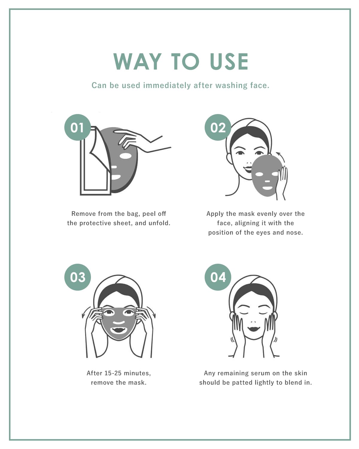 Facial Sheet Mask (24 Pieces) 100% Pure Hot Spring Water, No Added Water Moisturizing Skincare