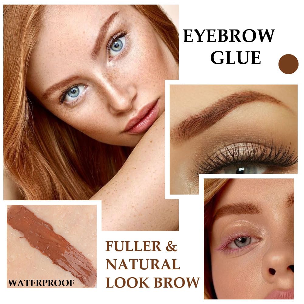 Tinted Thickening Brow Mascara,Brow Fast Sculpt,Waterproof, Transfer-proof, Brush to Fill in Eyebrows and Cover Gray Hairs - Cruelty Free - Light Medium Brown (2pcs 04 Rich Auburn)