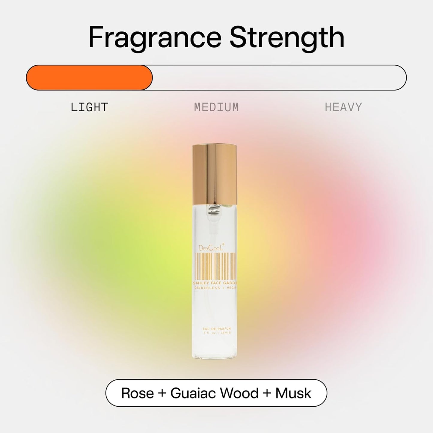 DedCool Eau de Parfum (Smiley Face Garden - 0.5 fl oz) With Notes of Rose, Guaiac Wood, Musk, Perfume for Men & Women, Luxury Fragrance, Long Lasting, Non-Toxic, Genderless, Vegan, Fragrance For All