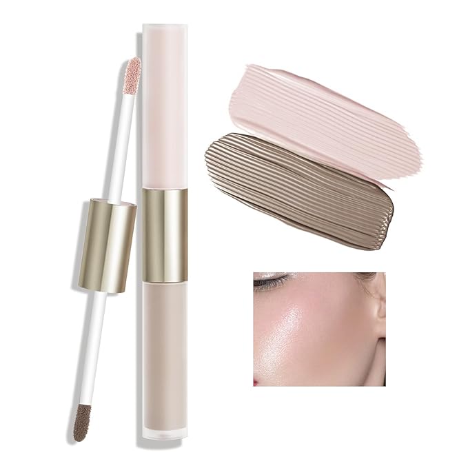 Boobeen Liquid Highlighter Contour Makeup, Face Highlighter Bronzer Stick, Silky Smooth Cream Face Illuminator Makeup Pen for Face & Body, Create a Natural Matte Finish, Lightweight, Long Lasting