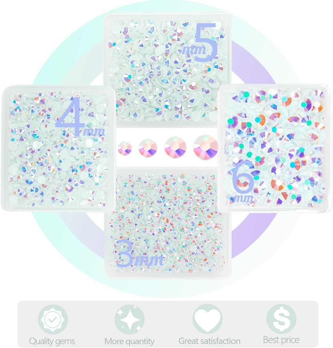 White AB Resin Rhinestones w B7000 Jewelry Glue for Bedazzling Crafting 3mm 4mm 5mm 6mm Flatback Jelly Stones Bulk SS10-SS30 Diamonds Crystals Gems for Nails Face Eyes Makeup Tumblers Crafts