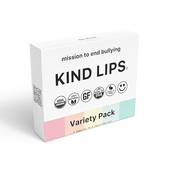 Kind Lips Lip Balm - Nourishing & Moisturizing Lip Care for Dry, Chapped Lips | Infused with Shea Butter & Beeswax | Variety Pack | 0.15 Oz (Pack of 3)