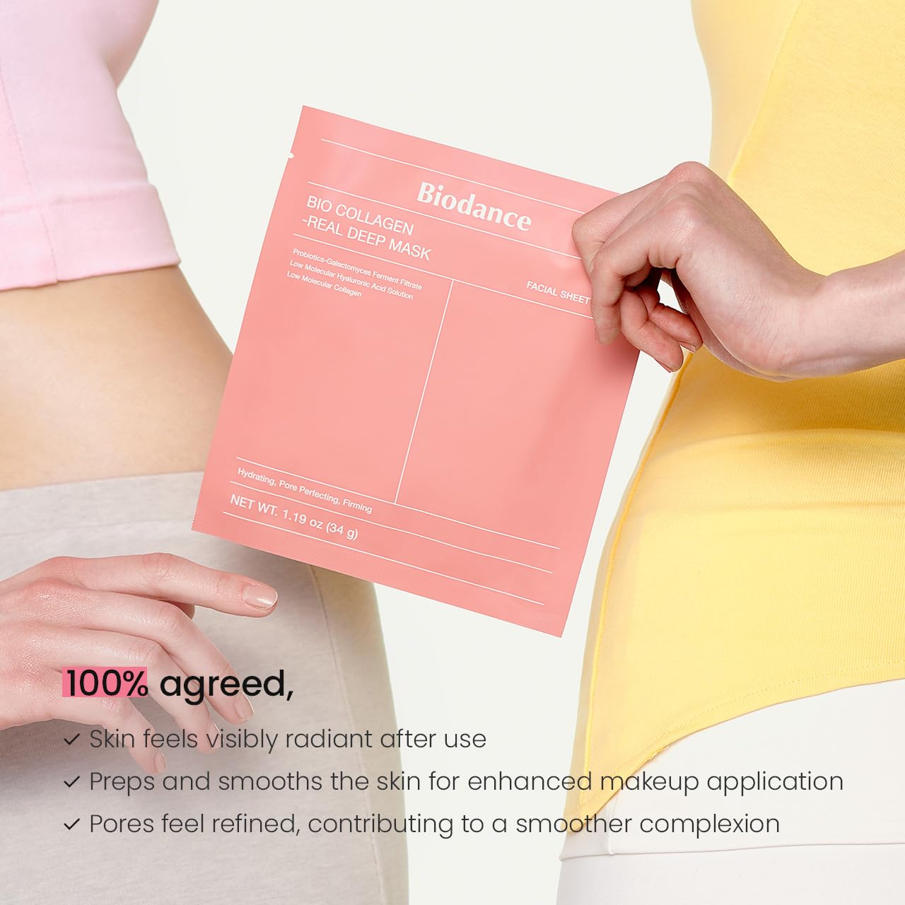 BIODANCE Bio-Collagen Real Deep Mask, Hydrating Overnight Hydrogel Mask, Pore Minimizing, Plumping, Elasticity Improvement, Korean Skincare for stocking stuffers | 1.19oz(34g) x 16ea