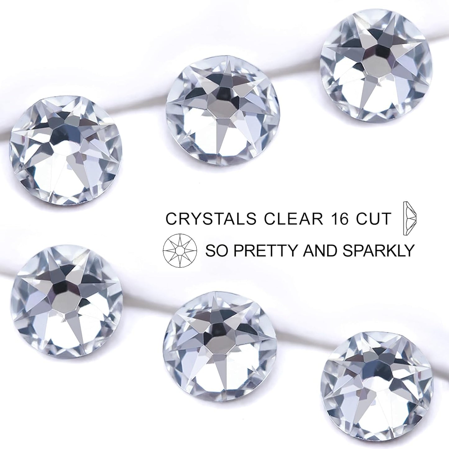 Novani 500pcs Clear Rhinestones Flat Back Round Rhinestone Style 2088 Sparkly Crystal Gemstones for Nail Art and Crafting,SS6(1.9-2mm