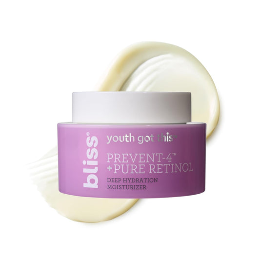 Bliss Youth Got This Retinol Moisturizer | Pure Retinol + PREVENT-4™ Complex for Fine Lines, Texture & Deep Hydration | Clean, Fragrance-Free, Vegan & Cruelty-Free | 50 mL