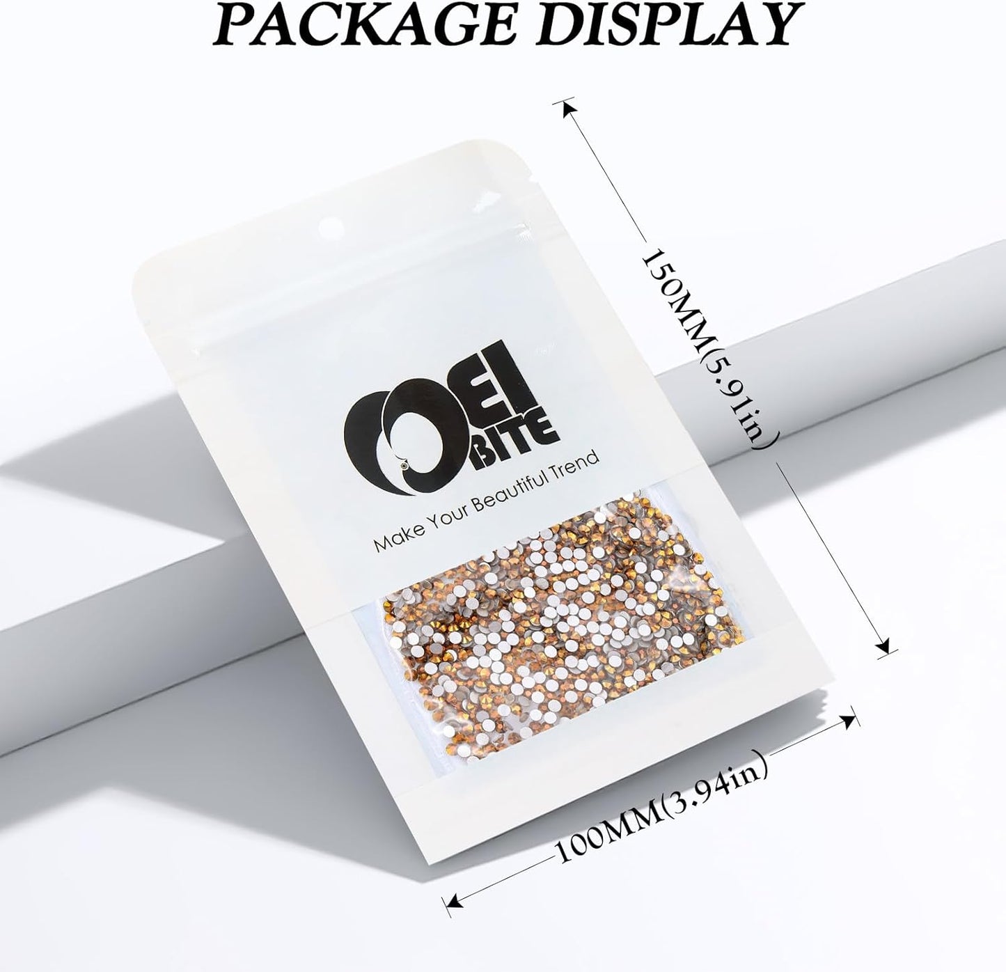 Gold Flatback Rhinestones, Glass Rhinestones for Nail Art and Craft, Glue Fix, Loose Crystal Gemstones(Gold, SS4, 2880pcs, 1.5-1.7mm)