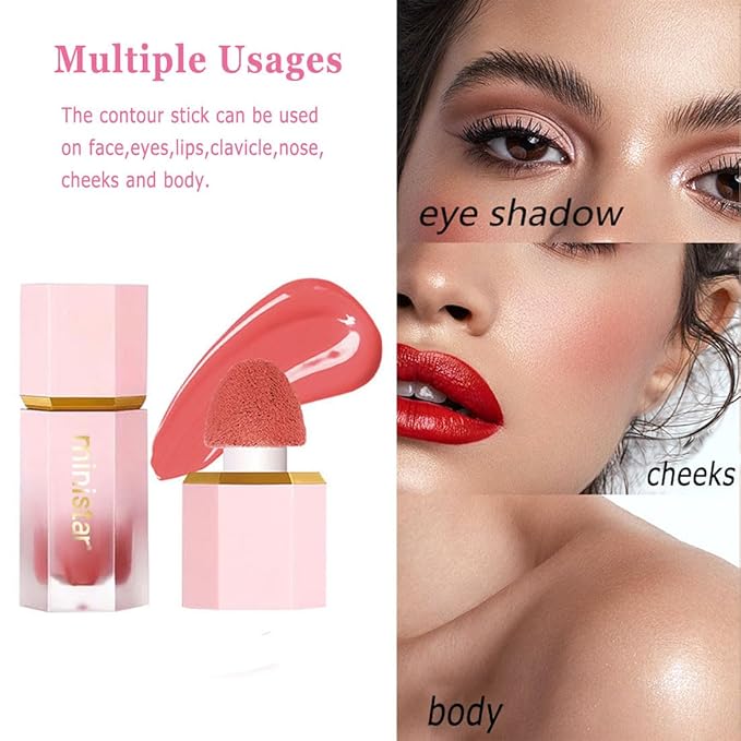Liquid Blush Makeup, Cream Blush for Cheeks, Waterproof Long Lasting Blush Face Makeup Multi-Use Blush Beauty Wand for Cheeks & Lip Tint Natural Cream Blusher Makeup for All Skin Tones(#06 True Love)