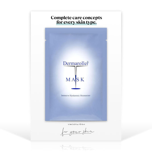 Dermaroller, Silk Face Masks Intensive Hyaluronic Acid Moisturizer with Matriyxl 3000 Tocopherol Boost Collagen Hydrate Dry Skin Reduce Fine Lines Wrinkles SingleUse Masks (1 mask)