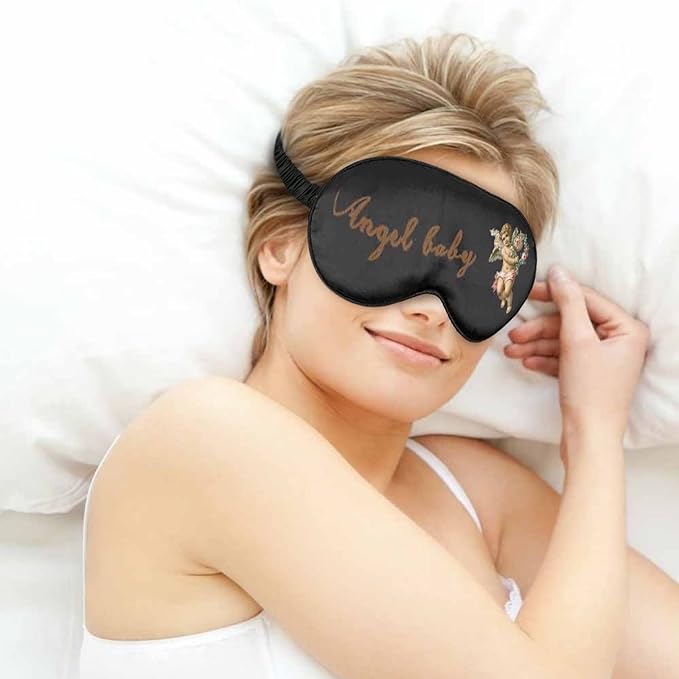 Personalized Eye Masks for Sleeping Add Photo Text Logo Name for Wedding Favor Satin Bachelorette Bridesmaid Gift Black
