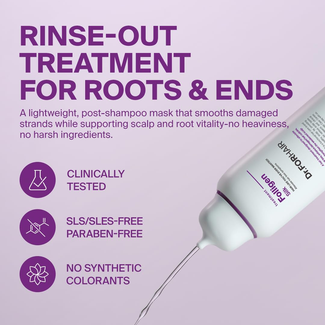 DR.FORHAIR Folligen Silk Treatment 300 ml/10.14 fl. oz. | Damaged Scalp and Hair Care | Nourishing Gentle Treatment | Hair Strengthening | Hypoallergenic
