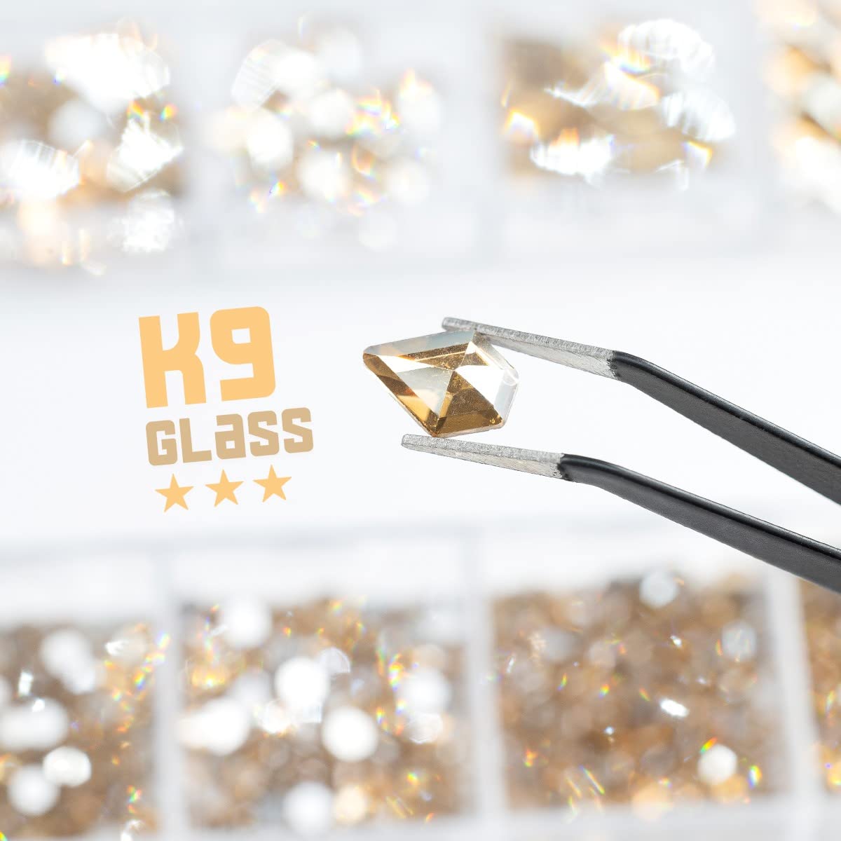 4080Pcs Champagne Golden Nail Rhinestones Flatback Gold Crystals Gems Round Beads K9 Glass Stones Diamonds Jewels Nail Art Supplies Nail Charms Supplies for Nails Faces Eyes Makeup Body Beauty