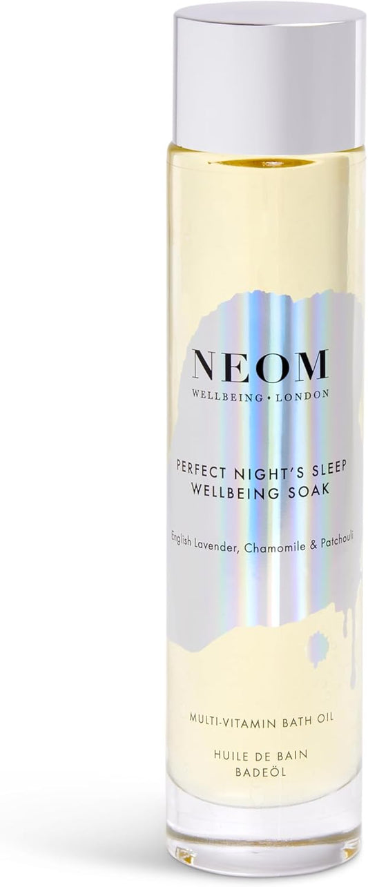 NEOM- Wellbeing Soak Bath Oil, 100ml (Perfect Night's Sleep) | Lavender, Chamomile & Patchouli | Rosehip, Almond & Coconut Oil