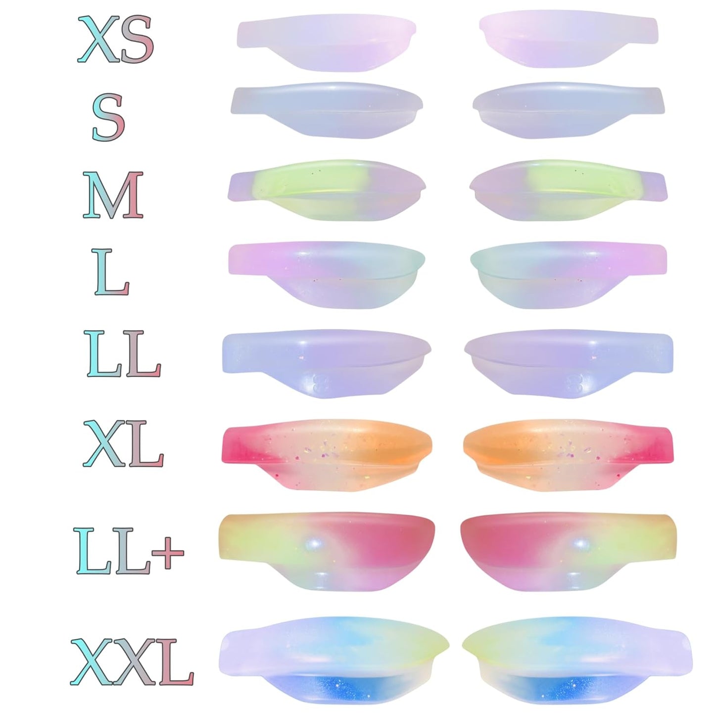 Eyelash Perm Pads 2025 New Gradient Color Silicone Lash Lift Rods Eyelash Perm Silicone Pads 8 Sizes 16 Piece Reusable Soft Lash Lift Pads Shield for Different Length Eyelashes Perfect Lifting