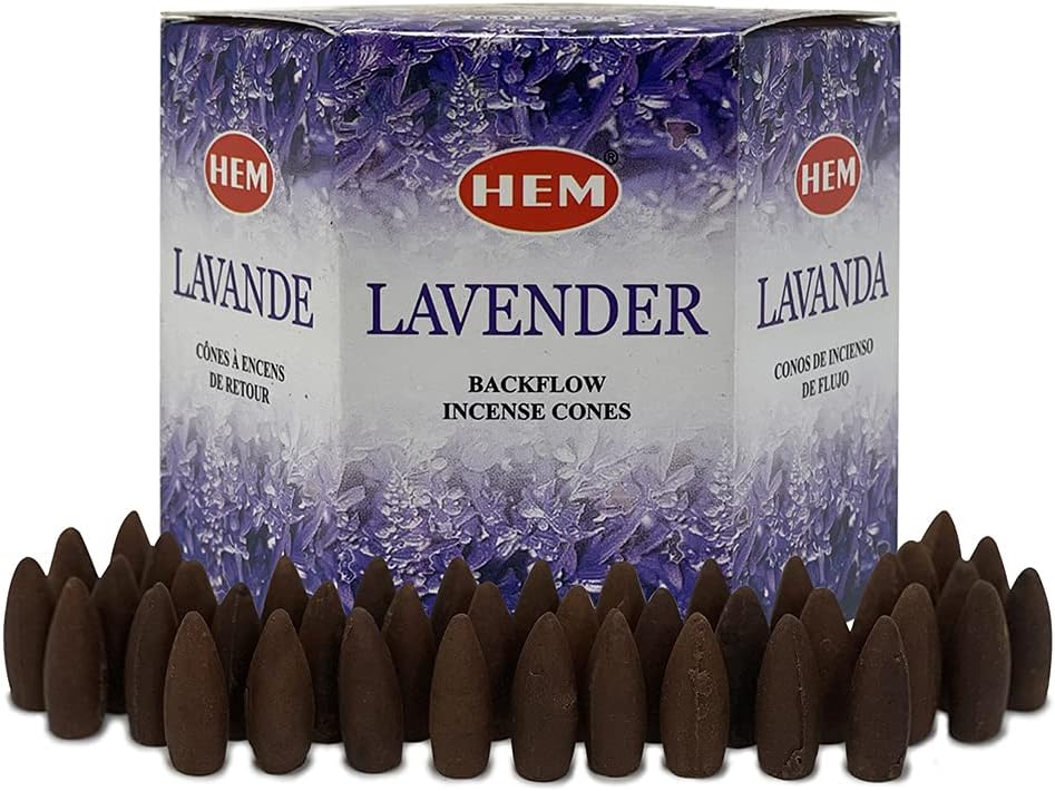 TRUMIRI Lavender Incense Cones (40 pieces, 2 sets of 20) for Waterfall & Fountain