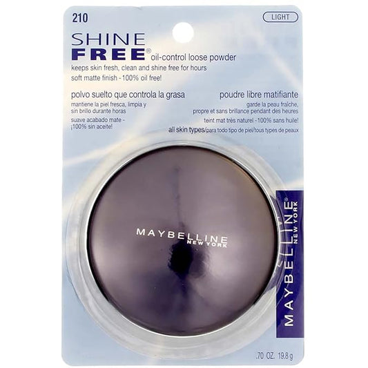 Maybelline New York Shine Free Oil Control Loose Powder, Light [210] 0.7 oz (Pack of 3)