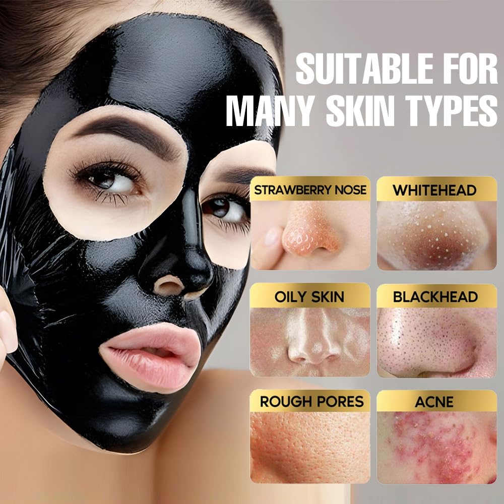 Blackhead Remover Mask, Black Activated Charcoal Face Mask Skincare Peel Off, Blackhead Peel Off Face Mask Blackheads Remover Strip Facial Mask for All Skin Types(4.23 Fl.oz)