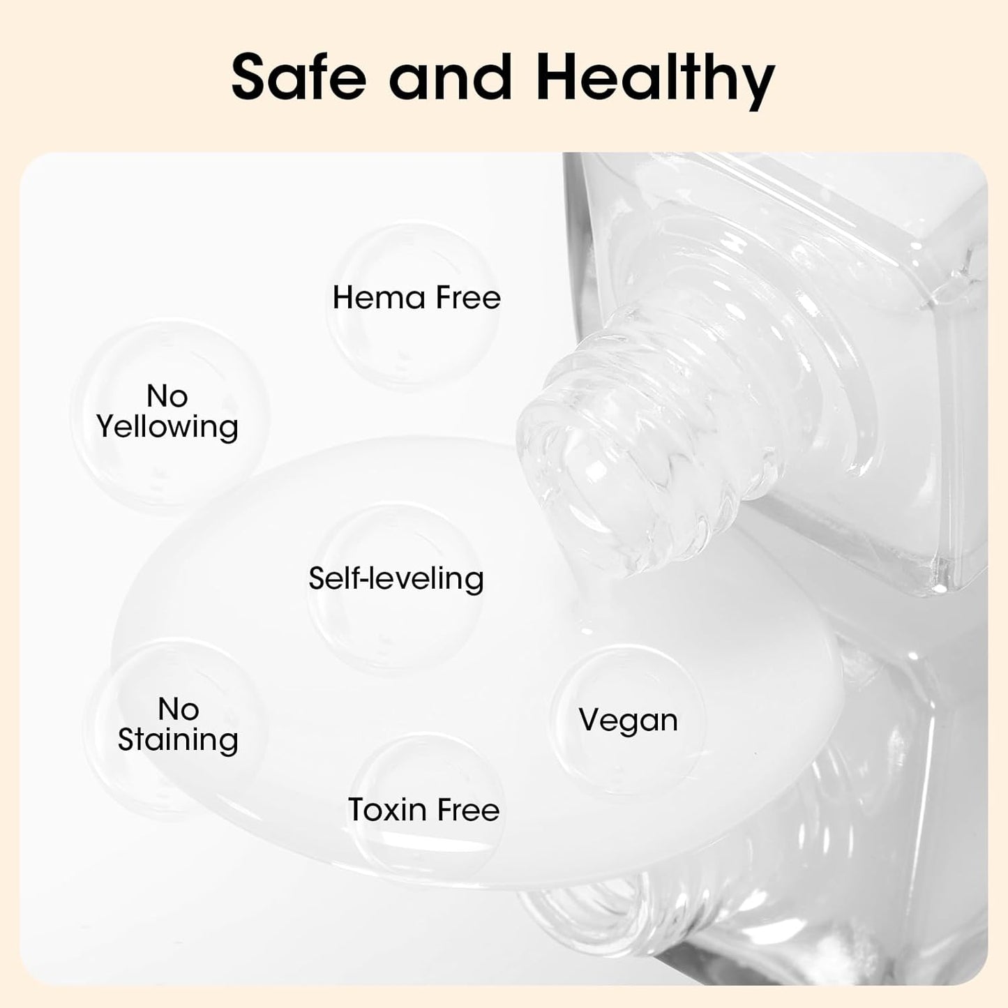 GELLEN Clear Nail Polish Base Coat Sheer Tinted Milky White, Natural Color Regular Nail Polish, Calcium Formula Strengthens Nails, Enhances Nails Natural Look, Quick Air Dry, Hema Free, Non-toxic