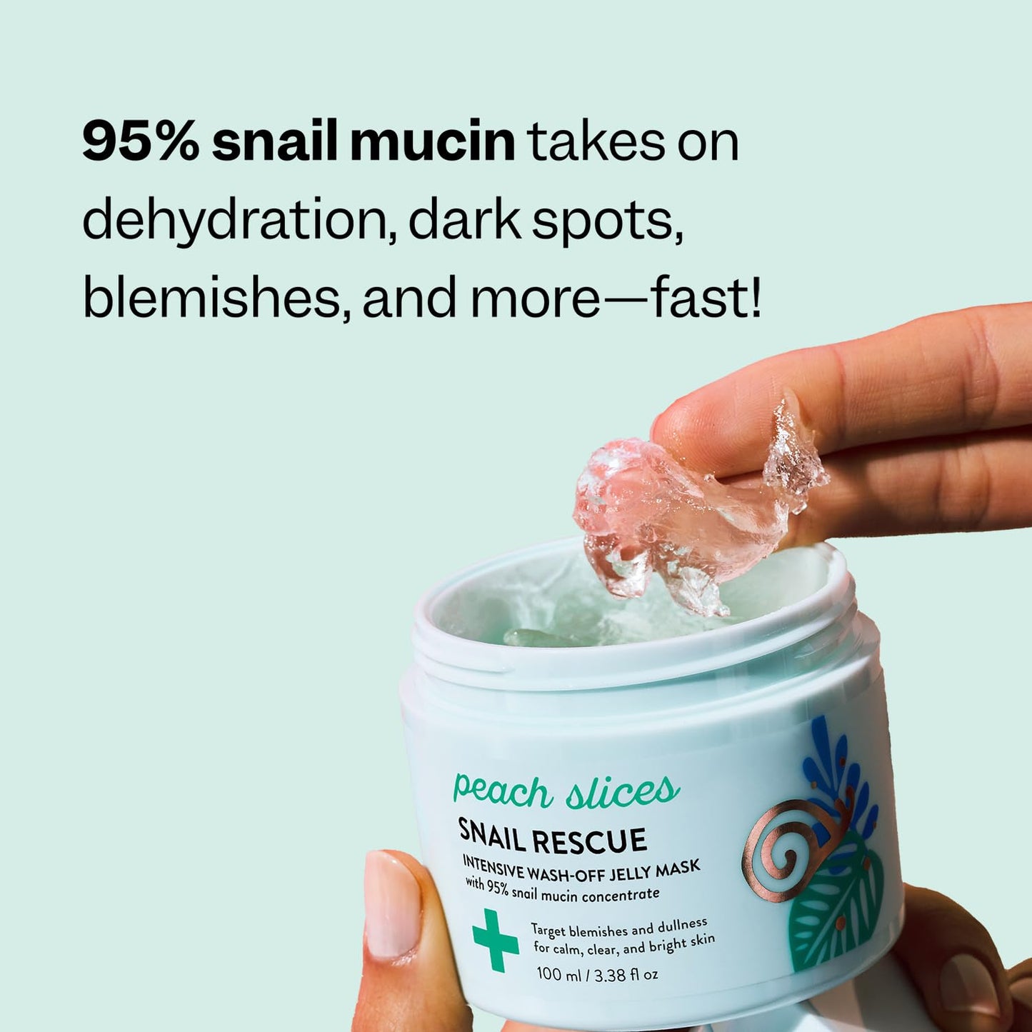 Peach Slices | Snail Rescue Intensive Treatment Wash-Off Face Mask | 95% Snail Mucin | For Dark Spots & Blemishes | Refreshing & Calming Mask | Clear, Radiant, & Hydrated Skin | Skin Care | 3.38 oz