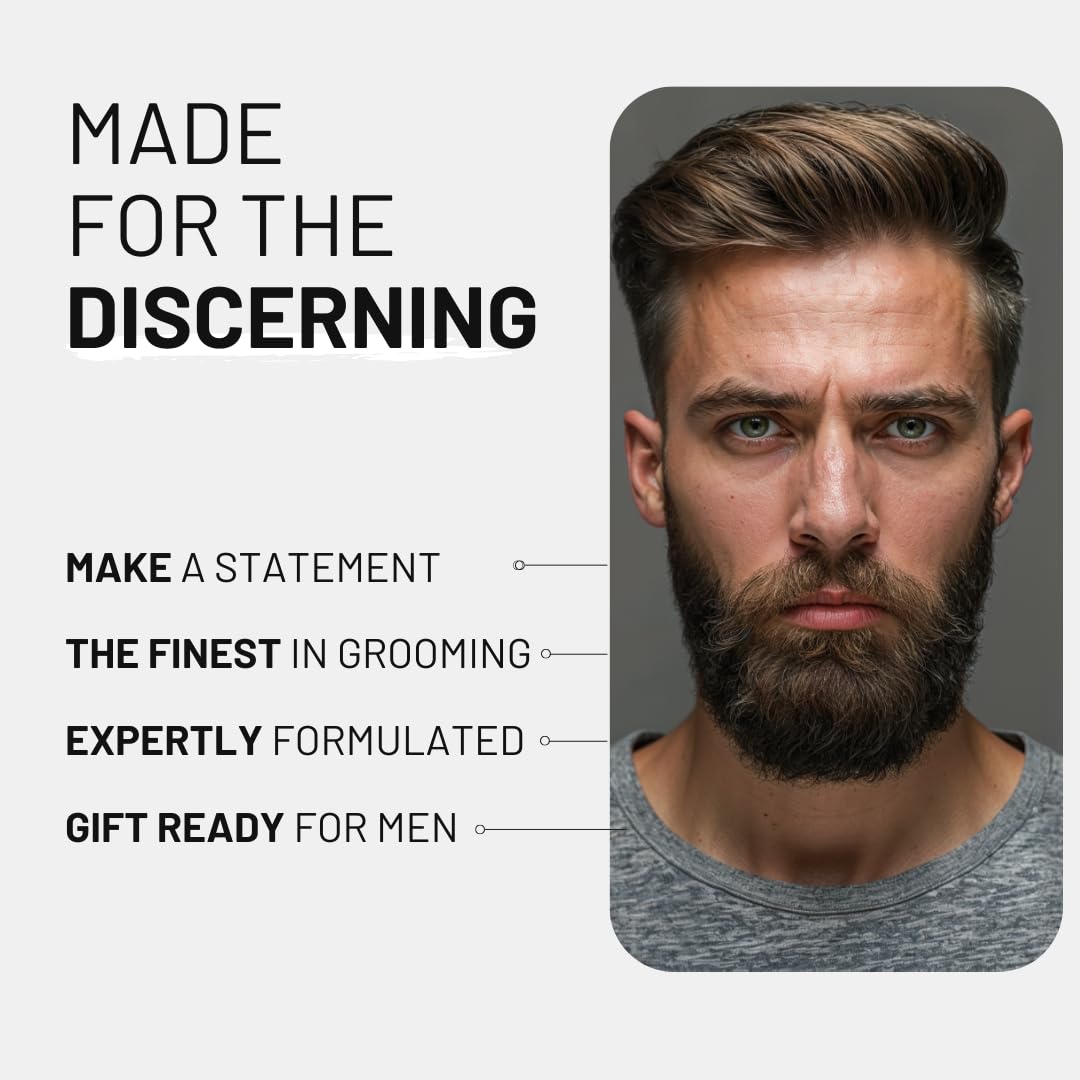 Gold Oud Beard Oil for Men – Premium Beard Growth & Conditioning Oil with Argan & Organic Oils – Softens, Strengthens & Moisturizes – Non-Greasy Vegan Grooming Gift – 30ml