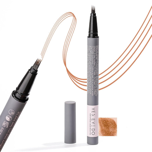Strawberry Blonde Eyebrow Pencil with 4-Prong Micro-Fork Tip, Ultre Precise Gold Eyebrow Pen for Blonde/Red Hair, 24H Long Wear YES.EYE DO (Soft Gold-Blonde)