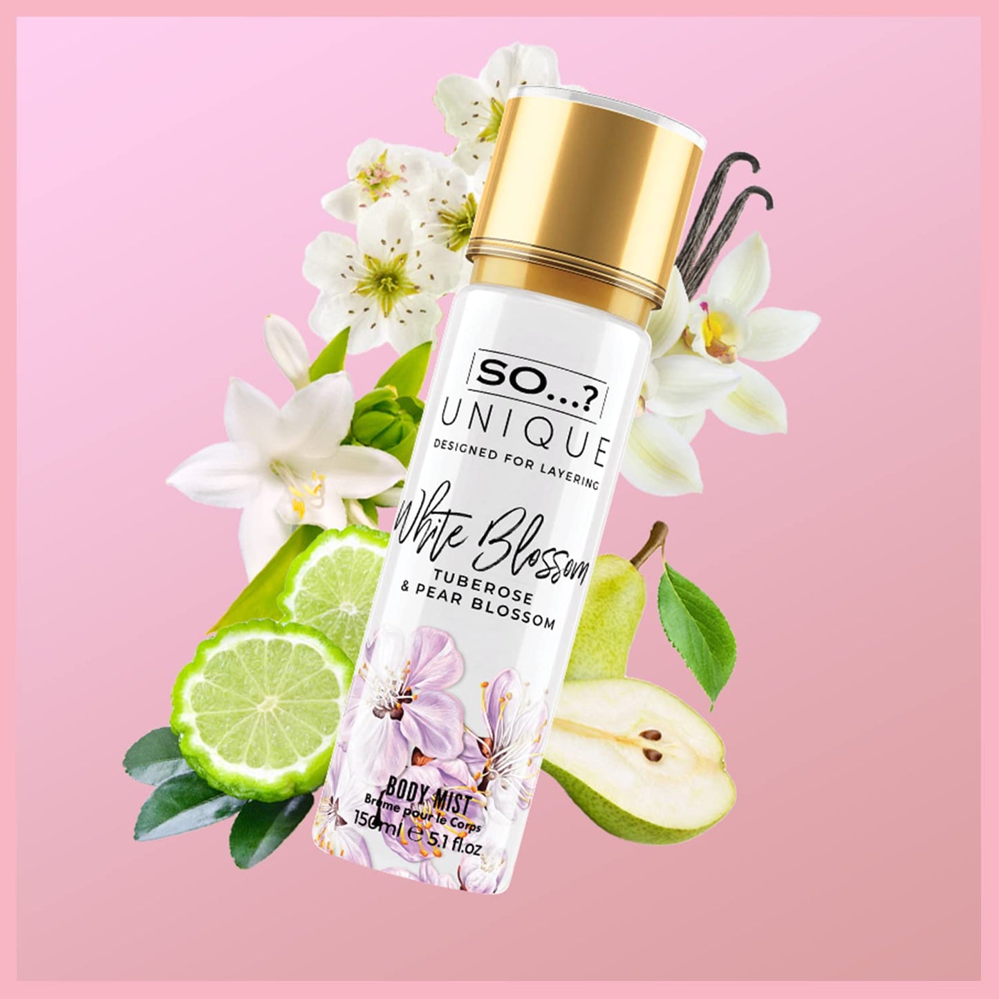So…? Unique White Blossom Body Mist - Floral Vanilla Perfume for Women - Over 800 Sprays, Lasting 6 Hours - Ideal Gifts for Women - 5.1 oz
