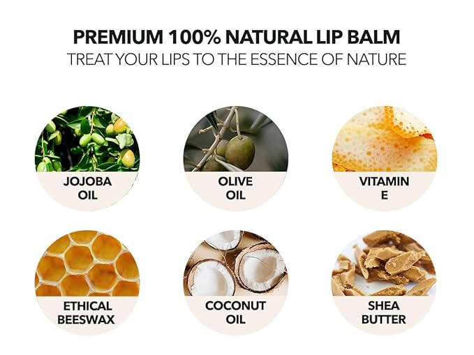 Kind Lips Lip Balm - Nourishing & Moisturizing Lip Care | for Dry Chapped Lips | Infused with Shea Butter & Beeswax | Unscented | 0.15 Ounce (Pack of 5)