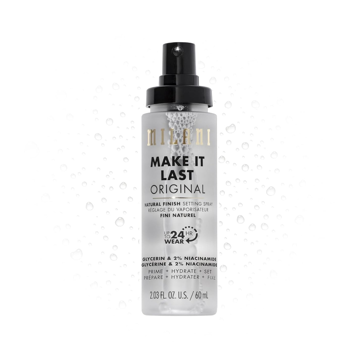 Milani Setting Spray + Primer, Make It Last Original - Natural Finish with Niacinamide for Hydration, Setting Spray for Makeup and Face Primer, 3-in-1 Prime + Hydrate + Set, 2.03 Fl. Oz