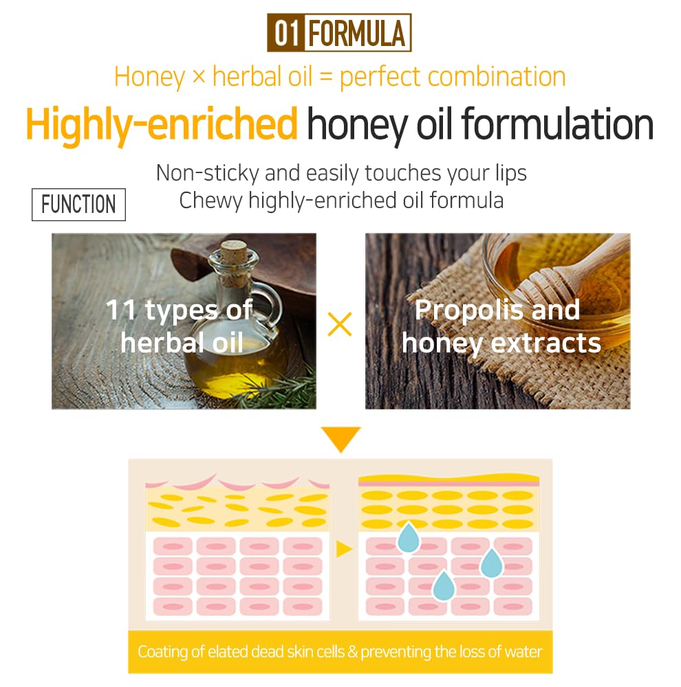 Lip Oil Super Seed | 0.10 Oz | Glass Lip, Healthy Lip Care, Moisturizing Lip Oil with Honey, Propolis, Herbal Oil, Glowy, Revitalizing, Calming Lip, Non-sticky, Non-artificial Colors