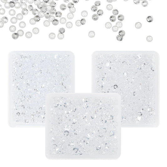 Transparent Clear Resin Rhinestones for Crafting 3mm 4mm 5mm Flatback Jelly Crystals Stones Gems Diamonds Charms for Nails Face Eyes Makeup Tumblers Bottles Mugs DIY Beauty Crafts Clothes Shoes