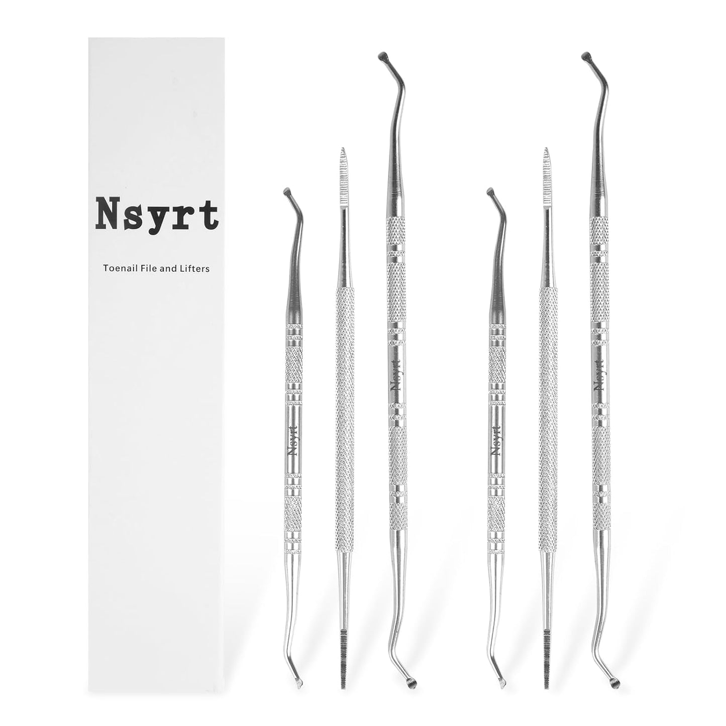 6PCS Ingrown Toenail File and Lifters,Professional Surgical Stainless Steel Ingrown Toenail Tool- Safe Nail Cleaning Treatment Pedicure Tools Kit Under Sidewall Cleaner Pain Relief Accessories