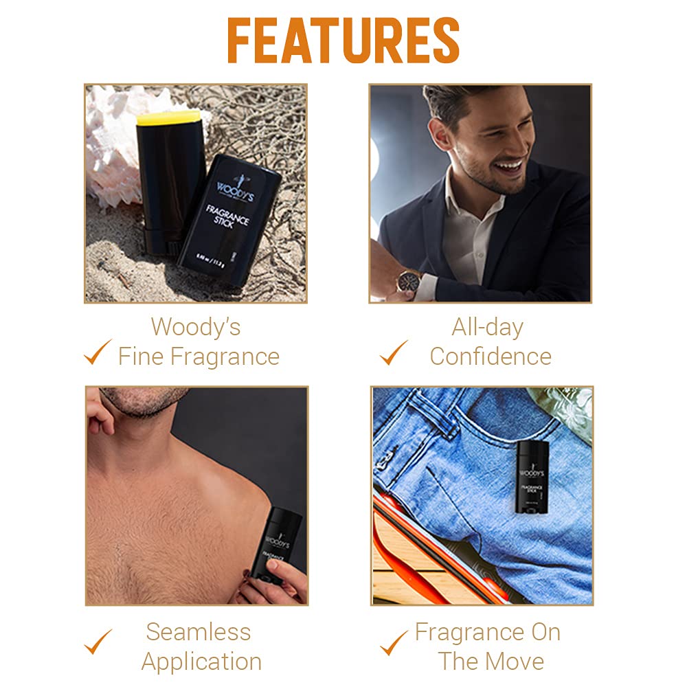 Woody's Fragrance Stick, Solid Perfume for Men, 0.5 Ounce, 1-Pack