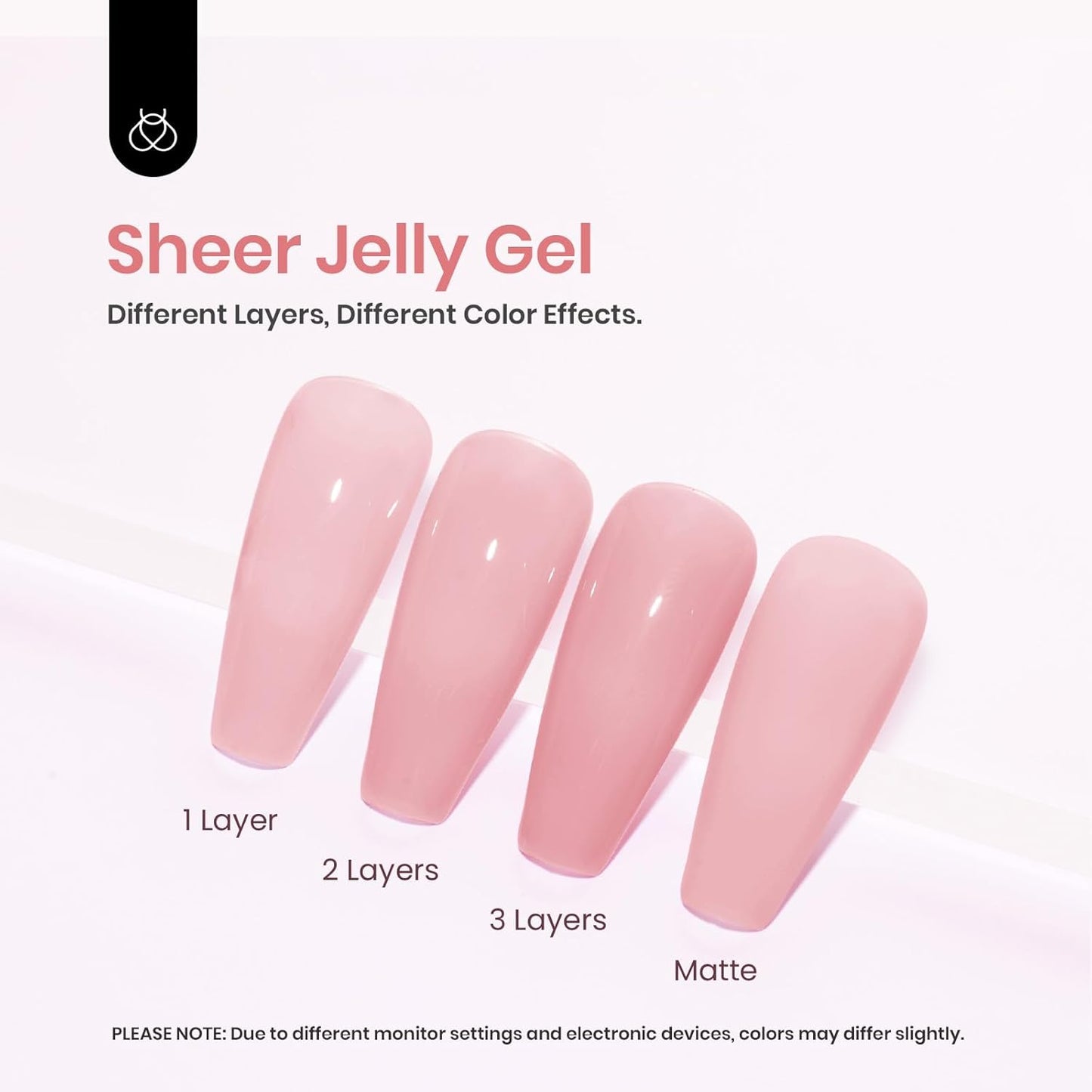 Beetles Nude Pink Gel Nail Polish, 15ml Neutral Sheer Pink Jelly Gel Polish Translucent Effect Nail Concealer Spring Summer Color Soak off UV French Nail Art Design DIY Manicure Gift for Women