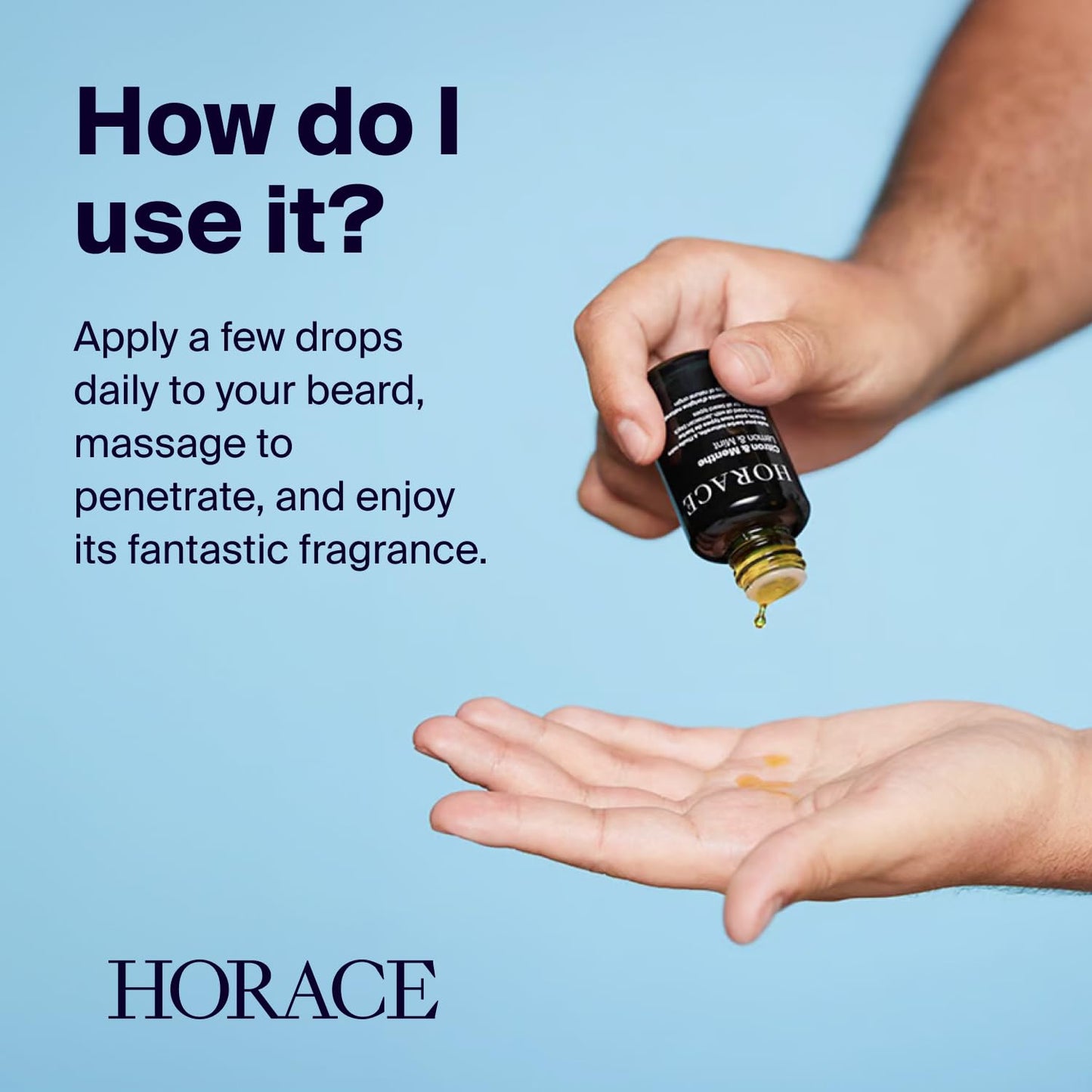 HORACE Tobacco & Vanilla Beard Oil for Men - Conditioner with Argan Oil - Gentle Beard Care for All Skin Types - Woody, Sweet Scent, 1 fl.oz