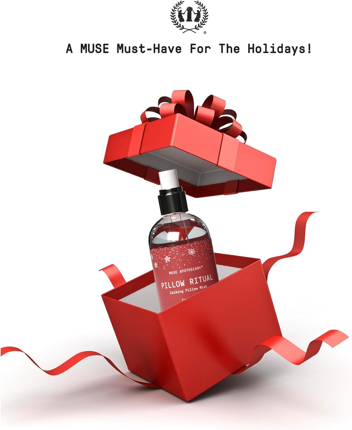 Muse Apothecary Pillow Ritual - Aromatic, Calming and Relaxing Pillow Mist, Linen and Fabric Spray - Infused with Natural Aromatherapy Essential Oils - 8 oz, Fresh Snow