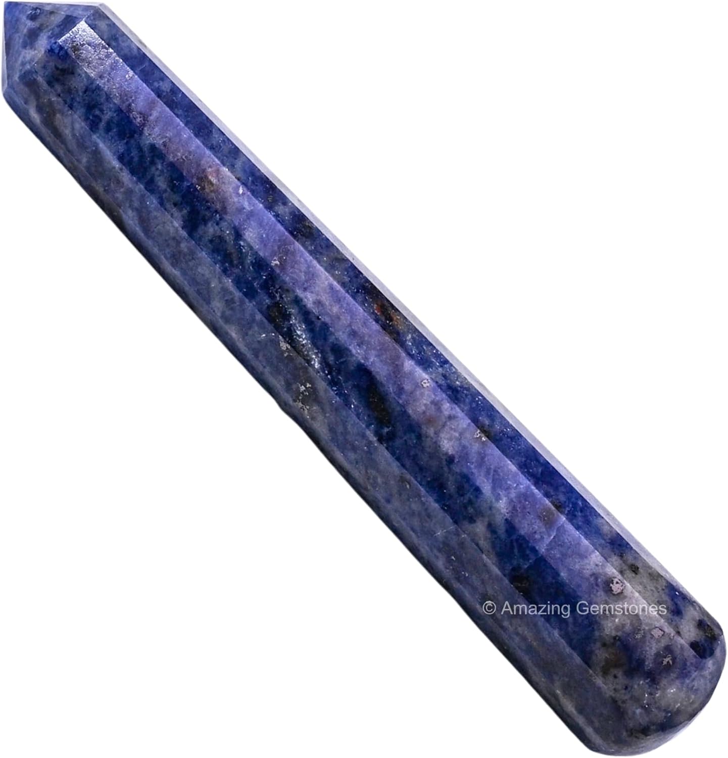 Amazing Gemstone Sodalite Crystal Wand Massage Stick - Pelvic Wand Gua Sha for Adults - Crystals and Healing Stones Massage Wands for Adults Gifts (Pointed)