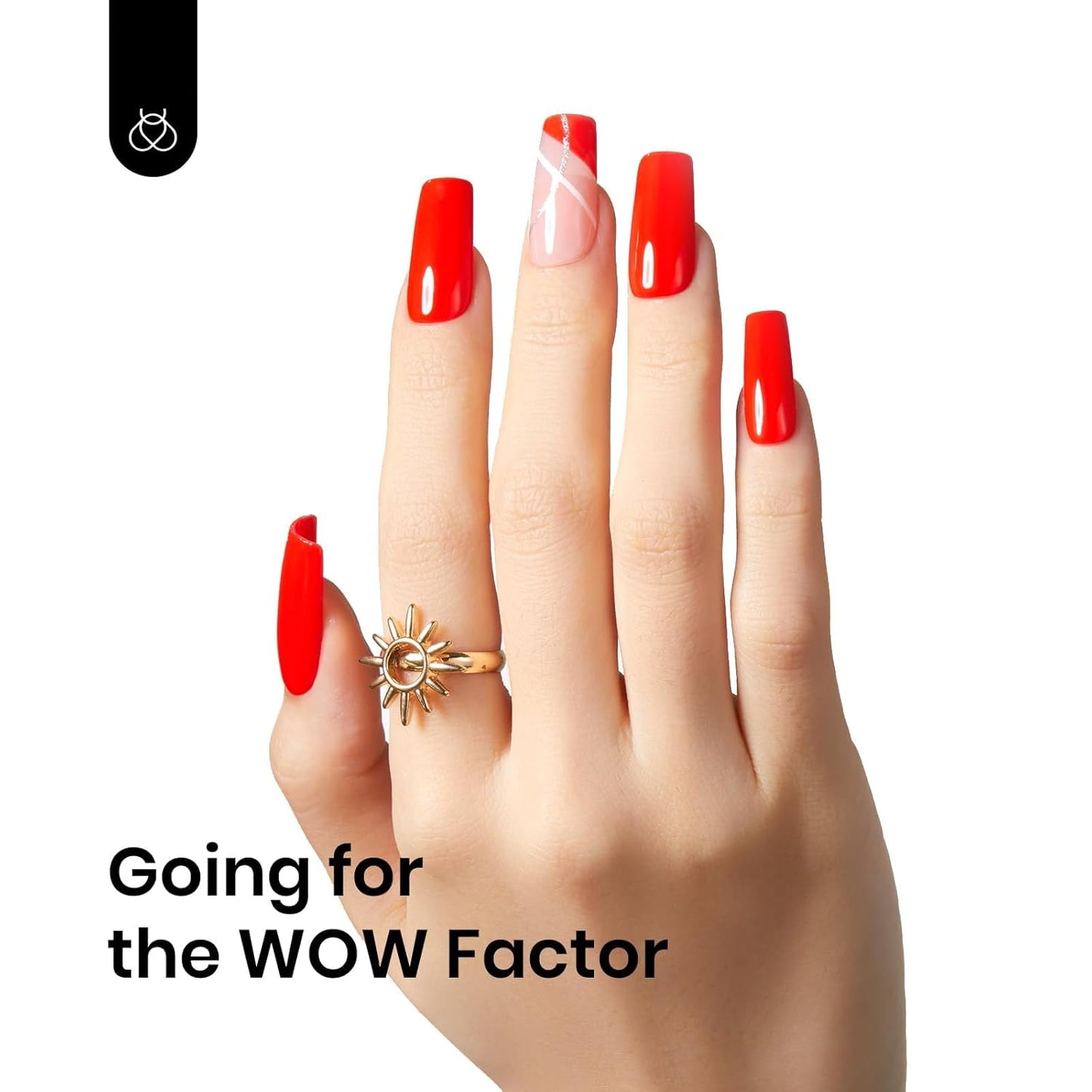 Beetles Bright Red Gel Nail Polish, 15ml Orange Red Gel Nail Polish Gel Soak Off LED UV Manicure Art Design Salon at Home Candied Apple Collection DIY Gift for Women