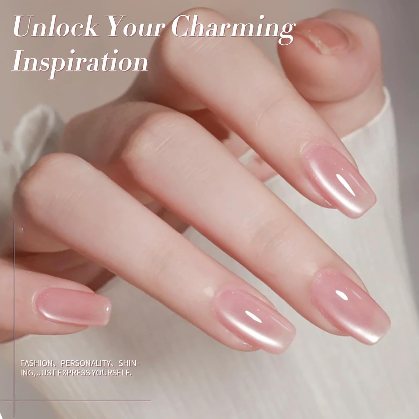 Born Pretty Pastel Magnetic Gel Nail Polish,Water Light Cat Magnetic Eye Gel Jelly Glass Crystal Nail Polish Glitter Shimmer Auroras Magnetic Gel Nail Art Manicure Kit 6PCS