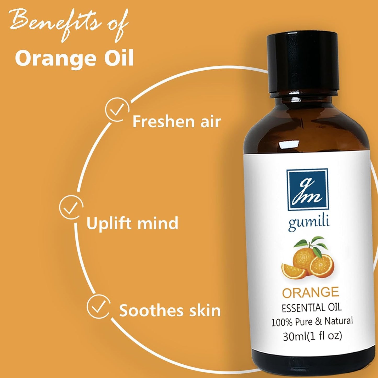 Orange Essential Oil 1 Oz – 100% Pure Sweet Orange Oil for Diffuser, Skin, Body, Spray, Massage & DIY