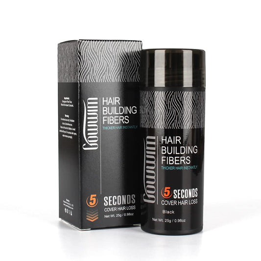 Gowwim Hair Fibers for Thinning Hair Building Fibers Instantly Cover Sparse Areas-Bald Spots Cover Up (black4, 0.88 Ounce (Pack of 1))