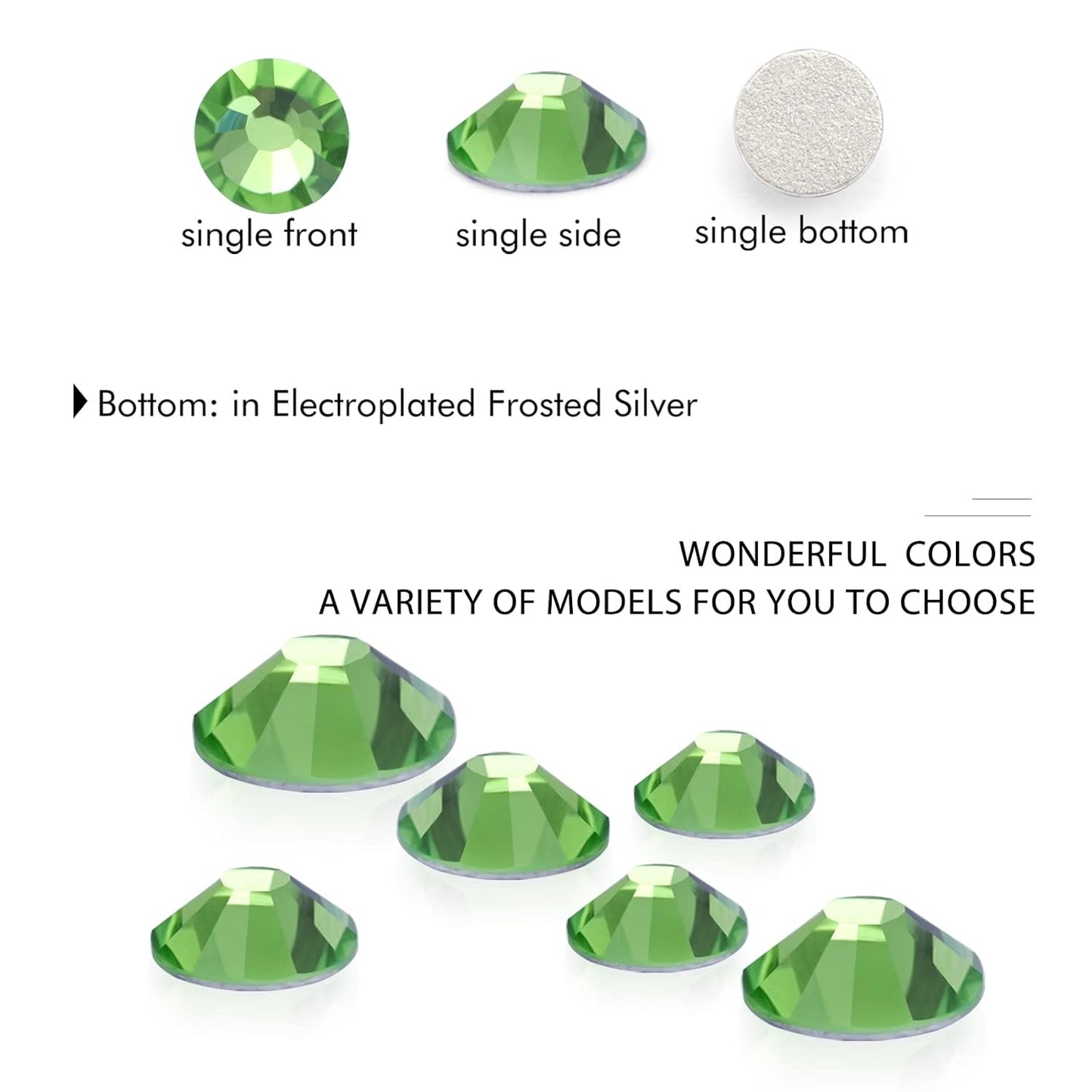 3000Pcs Light Green Crystal Rhinestones,Glass Flatback Rhinestones Gemstones Mini for Nail Face Makeup Art Crafts Clothes Decoration - (SS10,2.8mm,Light Green)